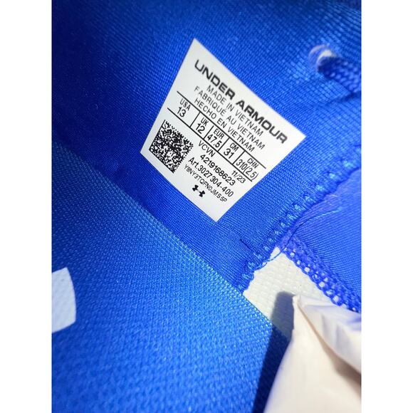 Under Armour UA Highlight 2 MC Knit Mens Sz 13 Blue Football Cleats 3027304-400 - Picture 7 of 9